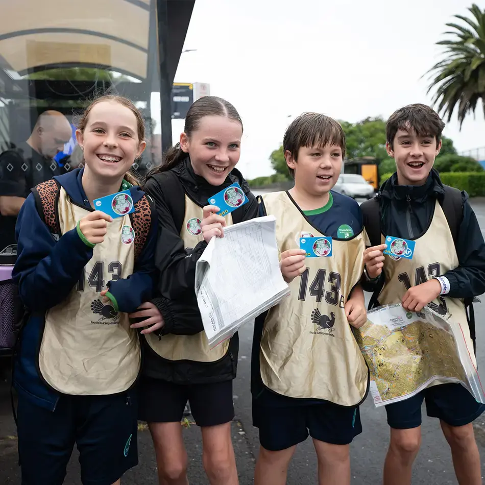 Students using public transport during the Climate Action Adventure Race