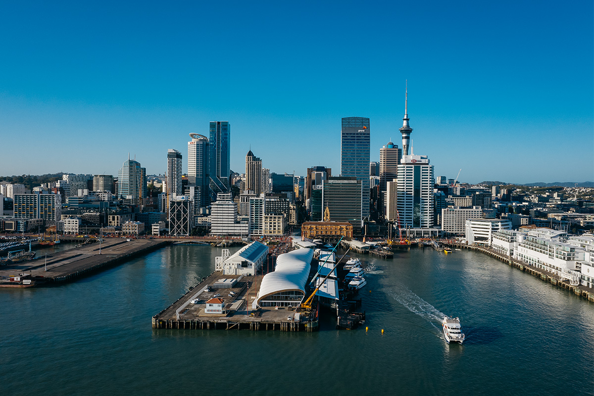 Auckland CBD Waterfront And The Cloud