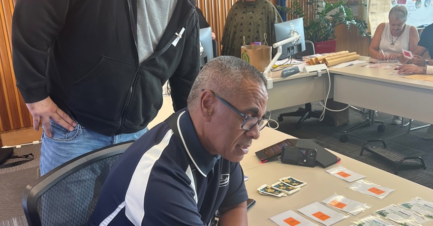 Brian Collins And Willie Iosia At Participatory Grant Making Workshop