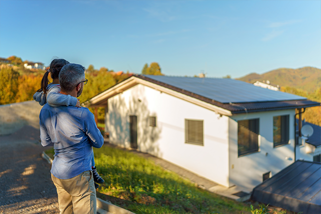 Home solar panel installation image
